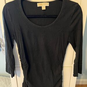Michael Kors Black 3/4 Sleeve Shirt Womans Medium EUC